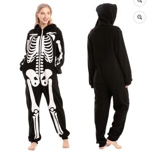 Adult Skeleton Costume Onesie Size Small halloween